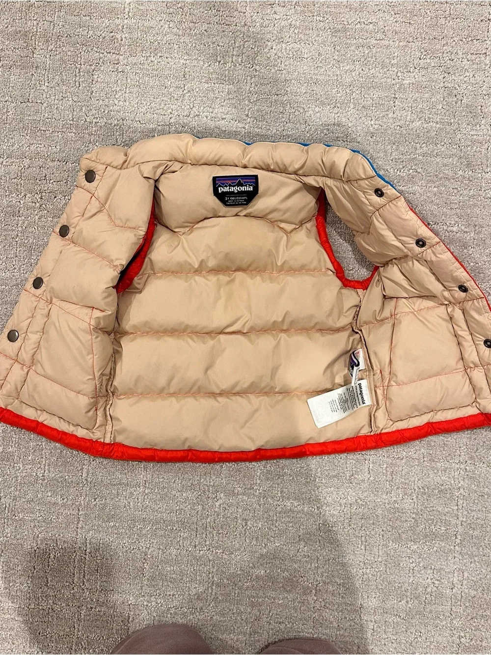Patagonia toddler Red & Blue Puffer Vest